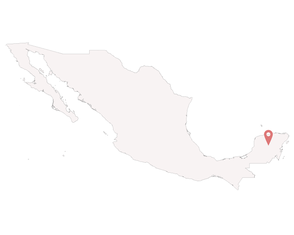Mexico Karte mit Pin auf Yucatan