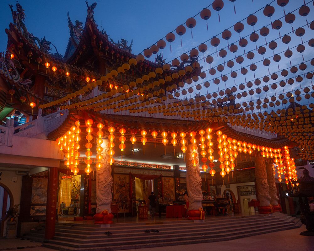 cinesischer Thean Hou Tempel bei Nacht
