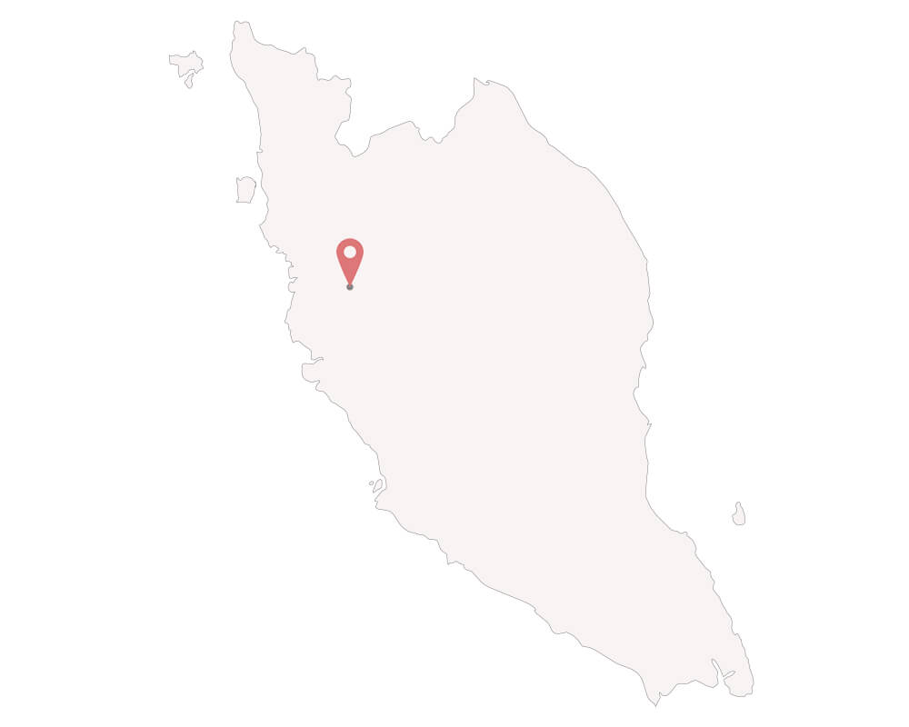 Malaysia Karte mit Pin auf Ipoh