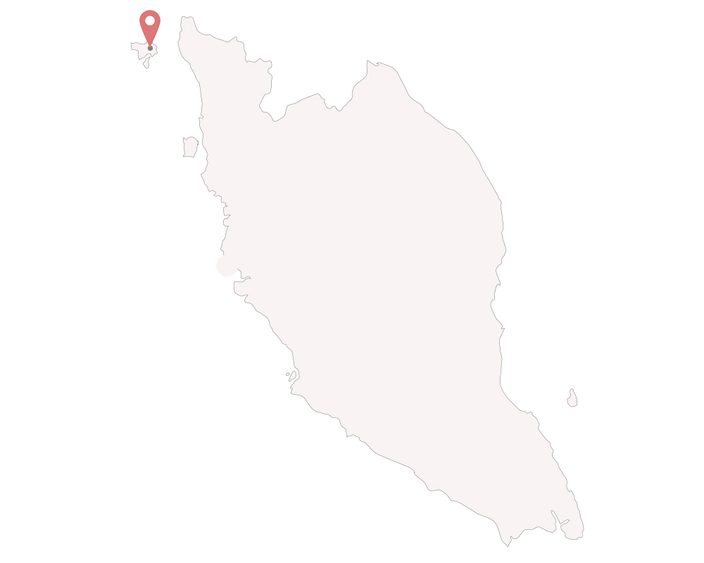 Karte von Malaysia mit einem Pin auf Langkawi