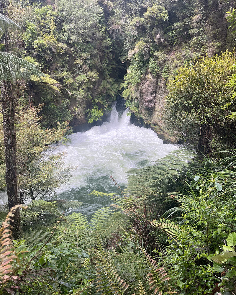 Kleiner Wasserfall im Wald 