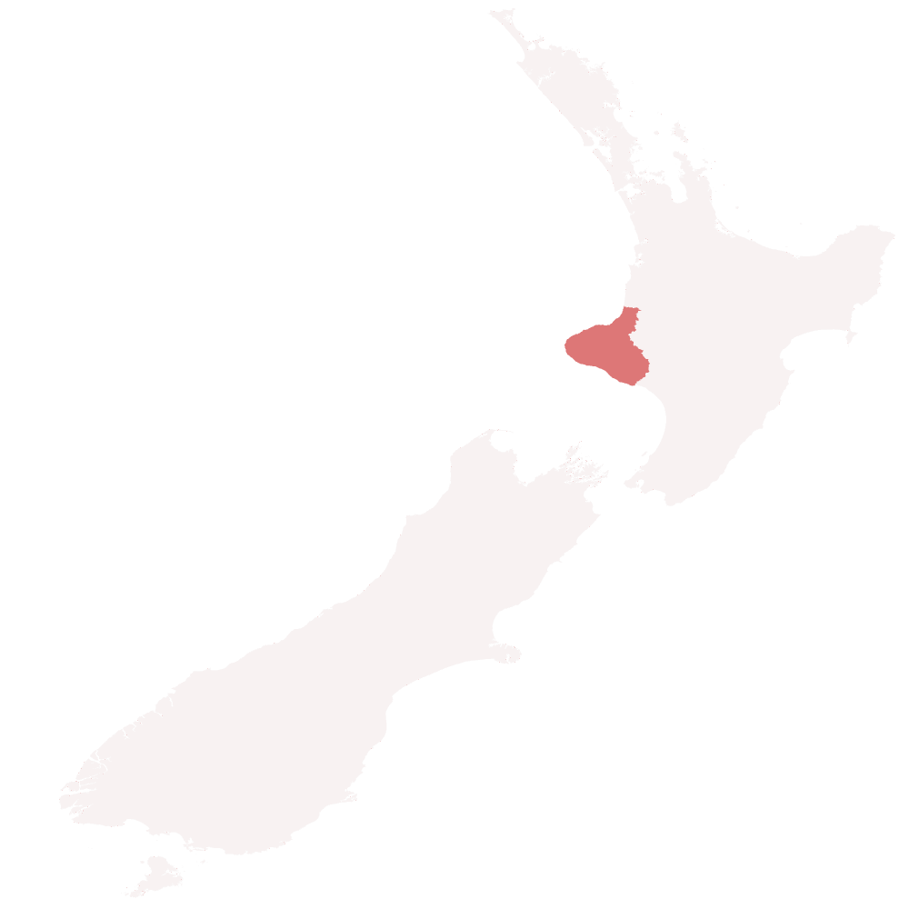 Karte von Neuseeland mit eingefärbter Taranaki-Region