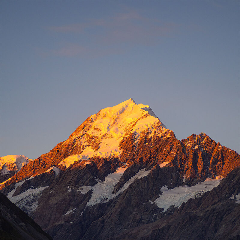 Mout Cook im Sonnenuntergang